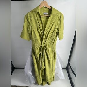 Calvin Klein Midi Chartreuse Dress